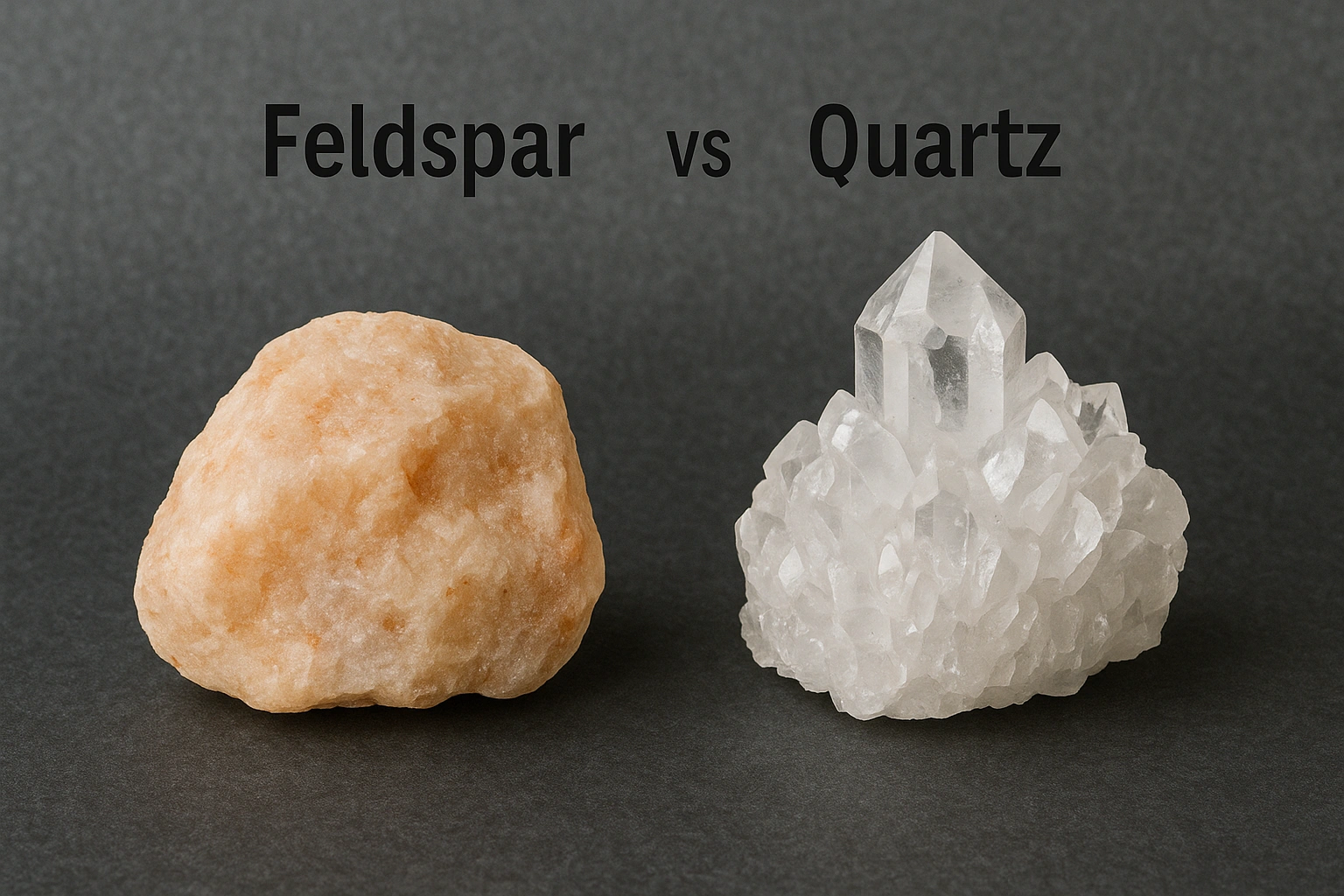 Feldspar vs Quartz 1 Feldspar vs Quartz Minerals