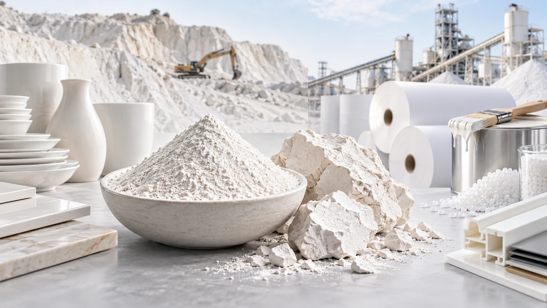Kaolin grades and industrial uses in ceramics paper paint and plastics