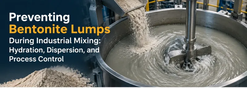 Preventing bentonite lumps during industrial mixing