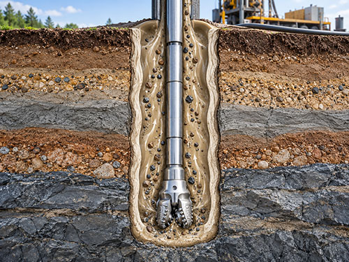 Drilling Bentonite 11 Bentonite drilling fluid surrounding the drill bit and borehole walls