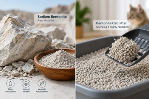 Cat Litter 12 Sodium bentonite raw material and clumping bentonite cat litter